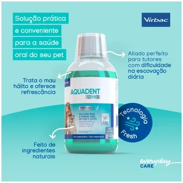 Solucao Oral Aquadent Fresh Virbac 250ml